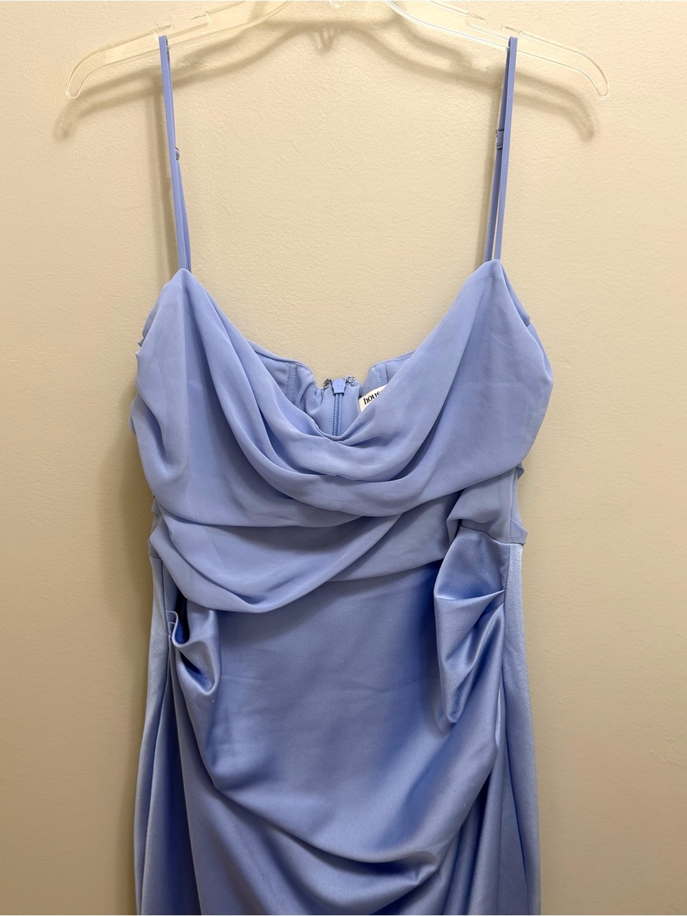 House of CB Teia Corset Midi Dress Georgette Satin Blue Size L - Picture 4 of 11